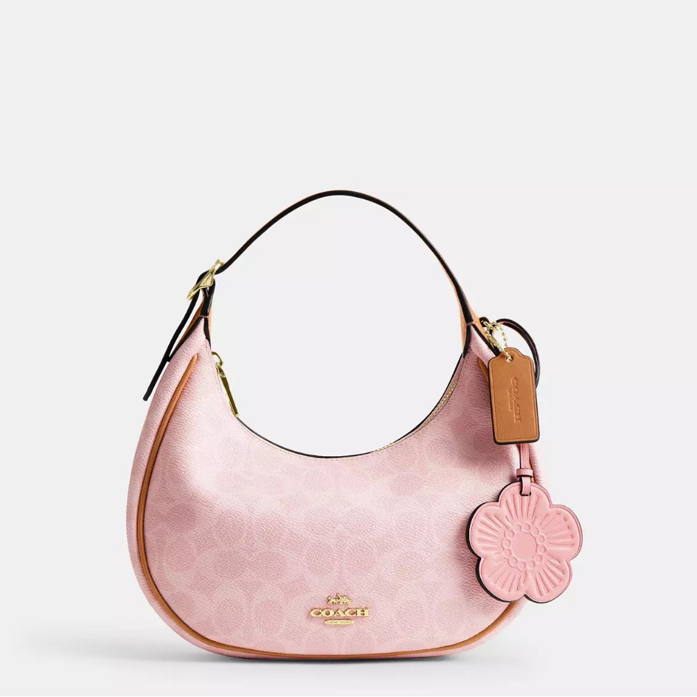 Nwt Coach! Emily Shoulder Bag In Signature Canvas With Charms